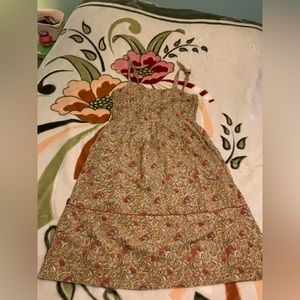 Mata Traders mustard yellow and crimson sun dress